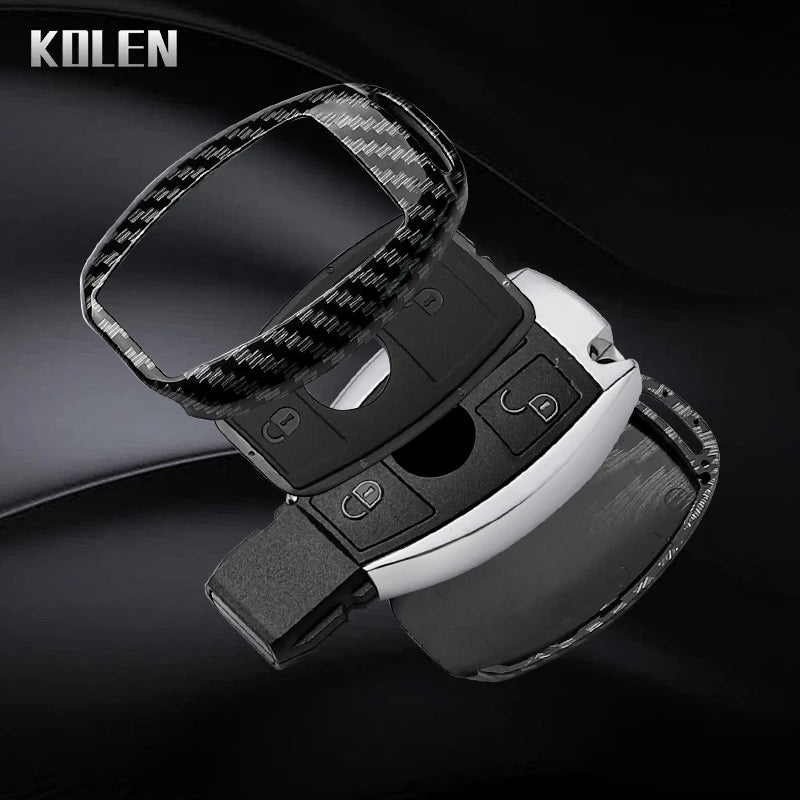 ABS Carbon Fiber Style Car Key Case Cover For Mercedes Benz A B C E Class GLS GLA GLK GLC CLS CLA AMG W204 W205 W212 W463 W176