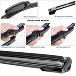 Universal Car Wiper Blades | Soft Dual Rubber Frameless Windshield Wipers close-up view