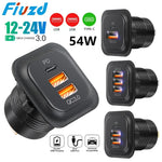 Car Charger Socket PD3.0 & QC3.0 | Dual USB C Fast Charger for Cars and Motorcycles