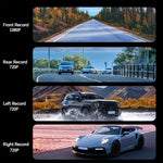 4 Lens Dash Cam 1080P Full HD 360 Degree View Car DVR 3.16 Inch IPS Screen Night Vision G Sensor Loop Recording Parking Monitor Wide Angle Laptop Connection Dashboard Camera for Complete Interior Exterior Safety Professional