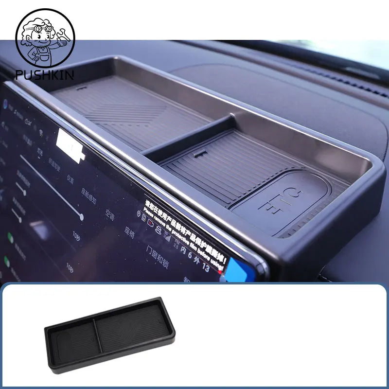 BYD Sealion 7 2024 2025 Center Console Organizer | Cup Holder & Rear Screen Storage Box detail view
