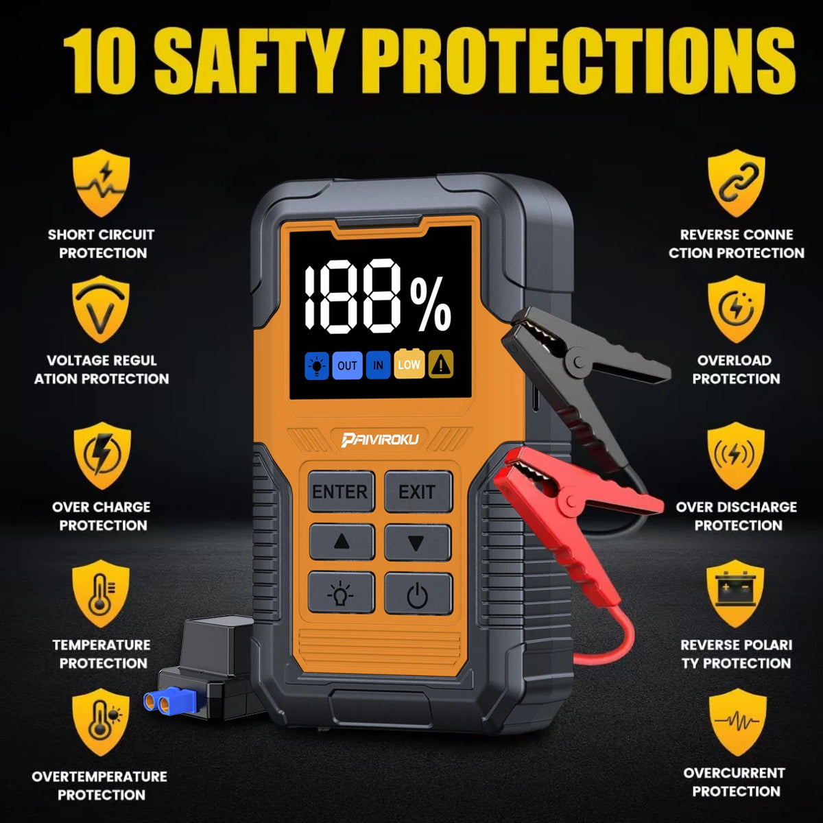 PAIVIROKU Car Battery Jump Starter with OBD2 Scanner 5000A Battery Jumper Starter，Code Reader for Check Engine Light, Diagnostic Tool