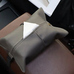 Car Tissue Box Leather Car Center Console Armrest Napkin Box Sun Visor Backseat Tissue Case Car Mounted Paper Box Tissue Box