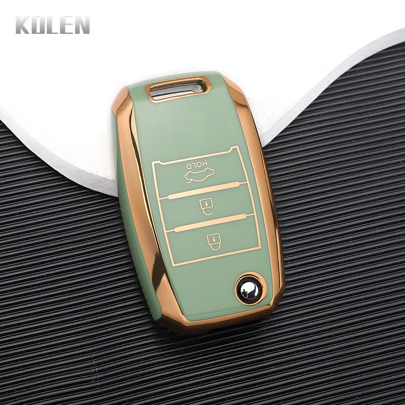 TPU Car Flip Key Case Cover Shell Fob For KIA RIO 3 K2 K3 K4 K5 Sportege Picanto Optima Soul Ceed Sorento Forte Stinger Cerato