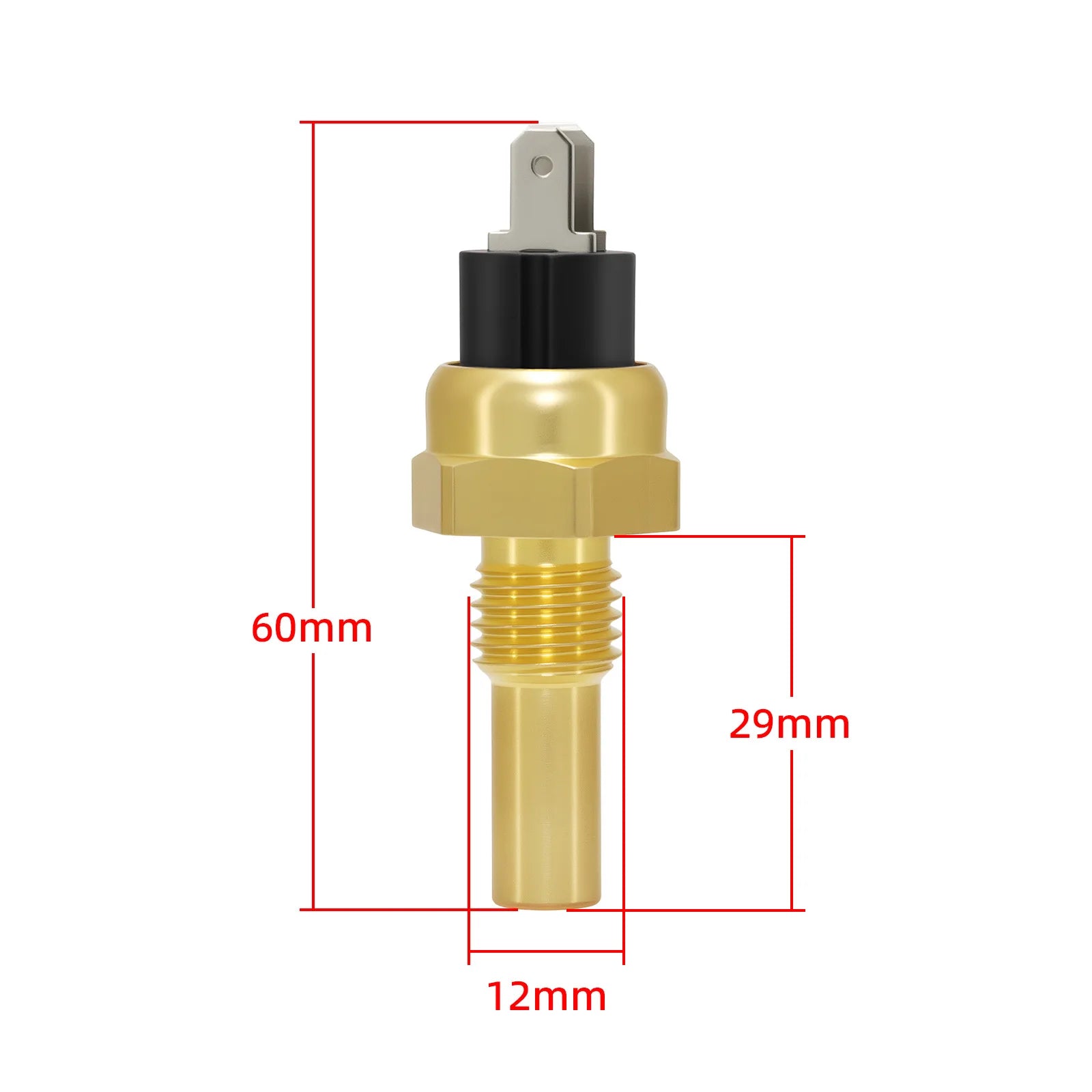 Car Water Temperature Sensor 12mm to 21mm NPT Thread | Automotive Coolant Temp Gaug additional angle