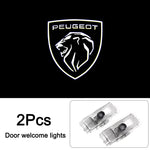 HD LED Welcome Light Car Door Projector Lamps for Peugeot Models | Carbon Fiber Black detail view
