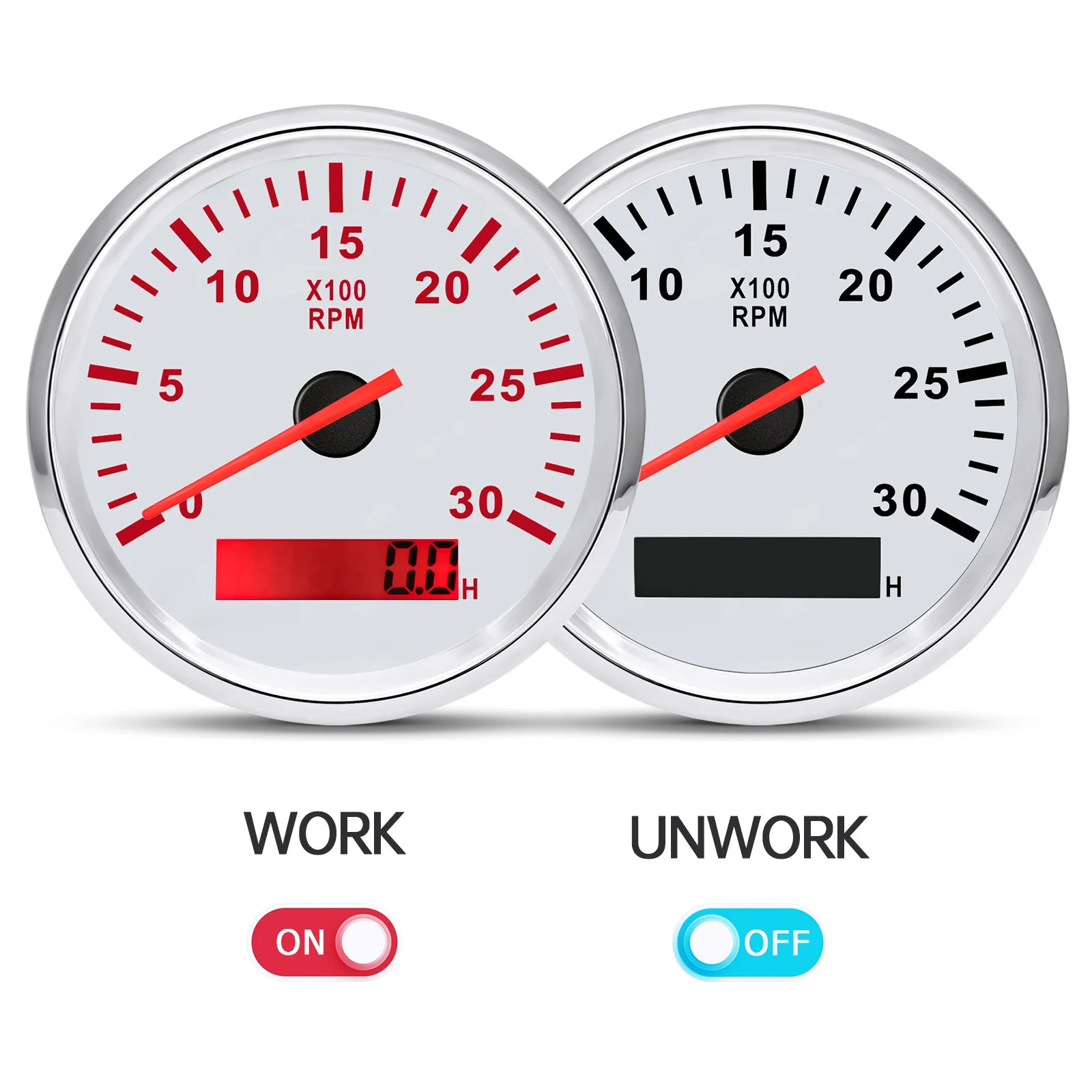 85mm Tachometer Gauge with Digital Hourmeter RPM Sensor | Universal for Car Boat lifestyle view