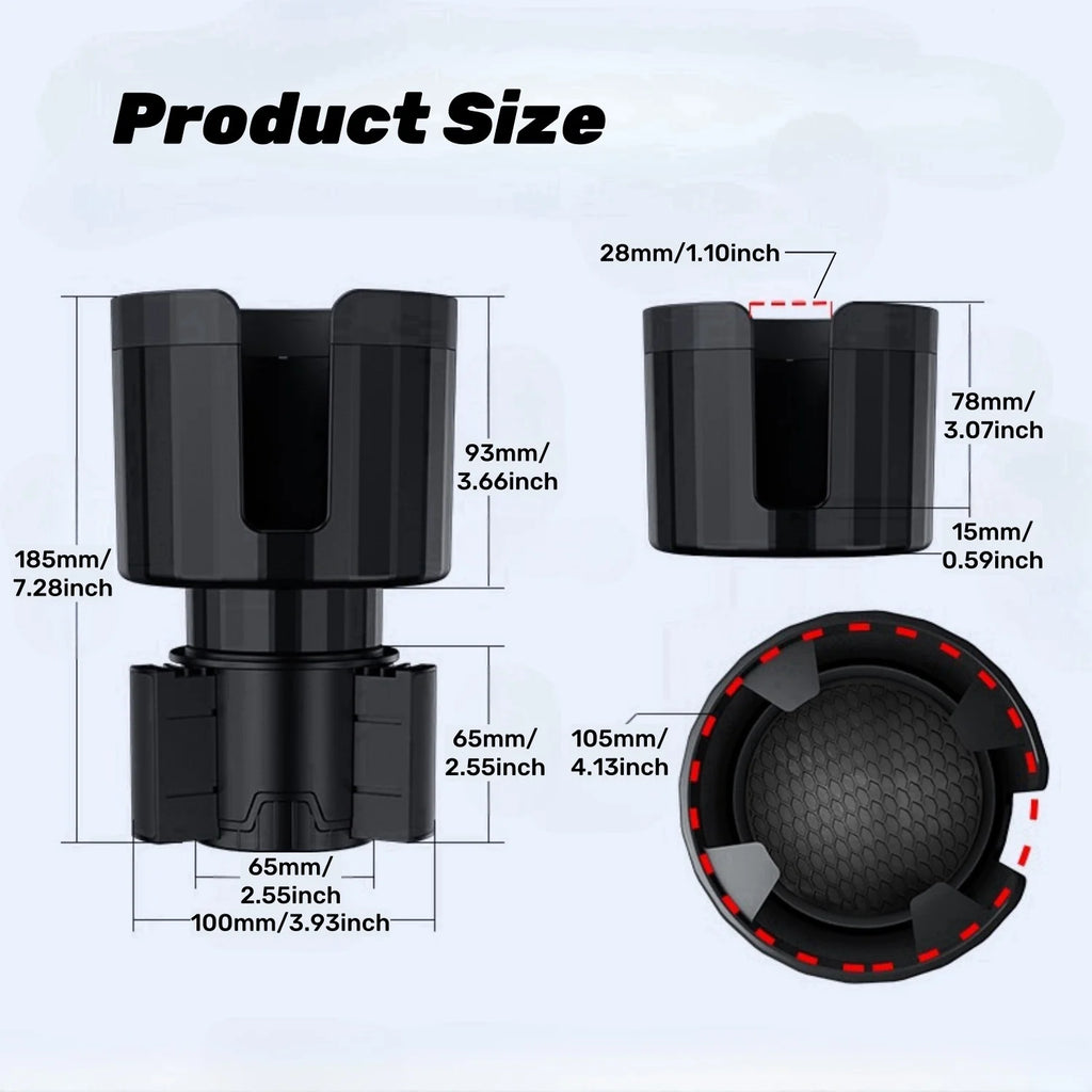 Upgraded Car Cup Holder Expander with Adjustable Base | Stable Auto Bottle Support fo alternate view