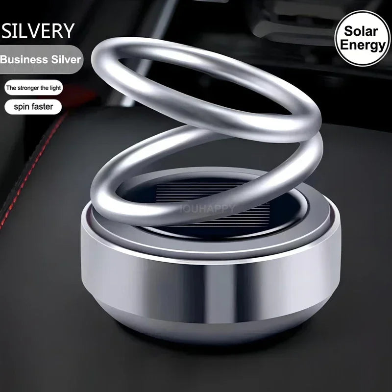 Car Suspended Rotating Double Ring Aromatherapy | Solar Car Air Freshener Ornament lifestyle view