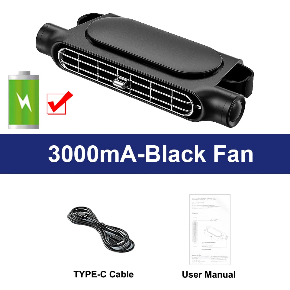 Car Seat Cooling Fan 3 Speed Adjustable 5V USB Car Headrest Cooling Air Fan Car Seat F close-up view