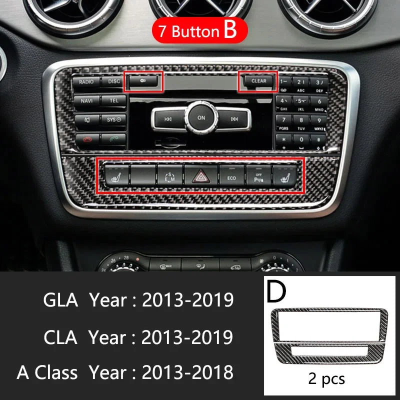 Car Styling Carbon fiber interior button panel Decoration Cover Trim Sticker frame For close-up view