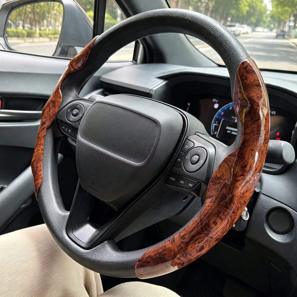 Universal Car Steering Wheel Cover Anti-slip Bright Gloss Carbon Fiber Texture Steeri lifestyle view