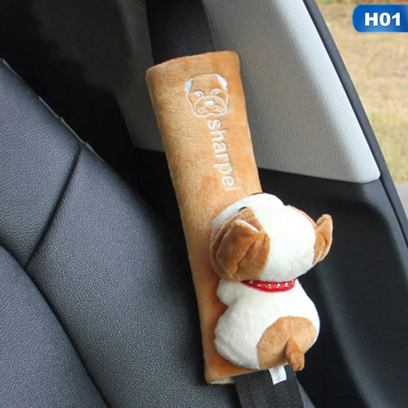 Cute Animal Car Seat Belt Pads Universal Car Seat Shoulder Strap Pad Cushion Cover Car close-up view