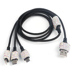 New Bling USB Car Charger 5V 2.1A Dual Port Fast Adapter Pink Car Decor Car Styling Di close-up view