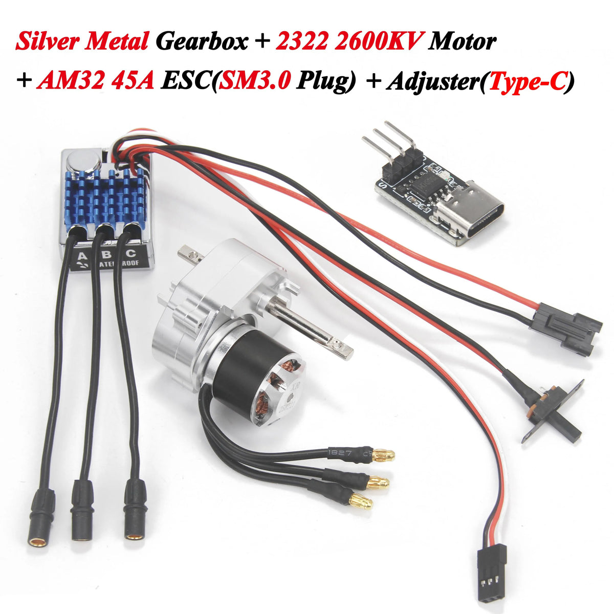 Full Metal Gearbox 2322 2600KV Brushless Motor AM32 45A ESC Adjuster 21g Servo for 1/12 RC Car Crawler MN82 MN78 MN168 MN99 MN98