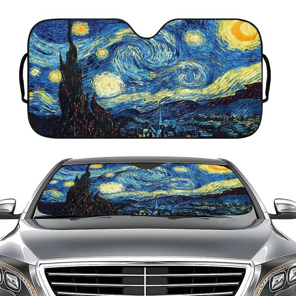 Starry Night Van Gogh Art Windshield Sun Shade | Car SUV Truck Front Window Protector