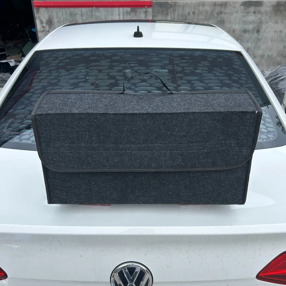Gray Foldable Car Trunk Organizer additional angle