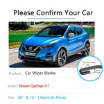 For Nissan Qashqai J11 2013-2020 Front Wiper Blades | Dual Rubber Beam alternate view
