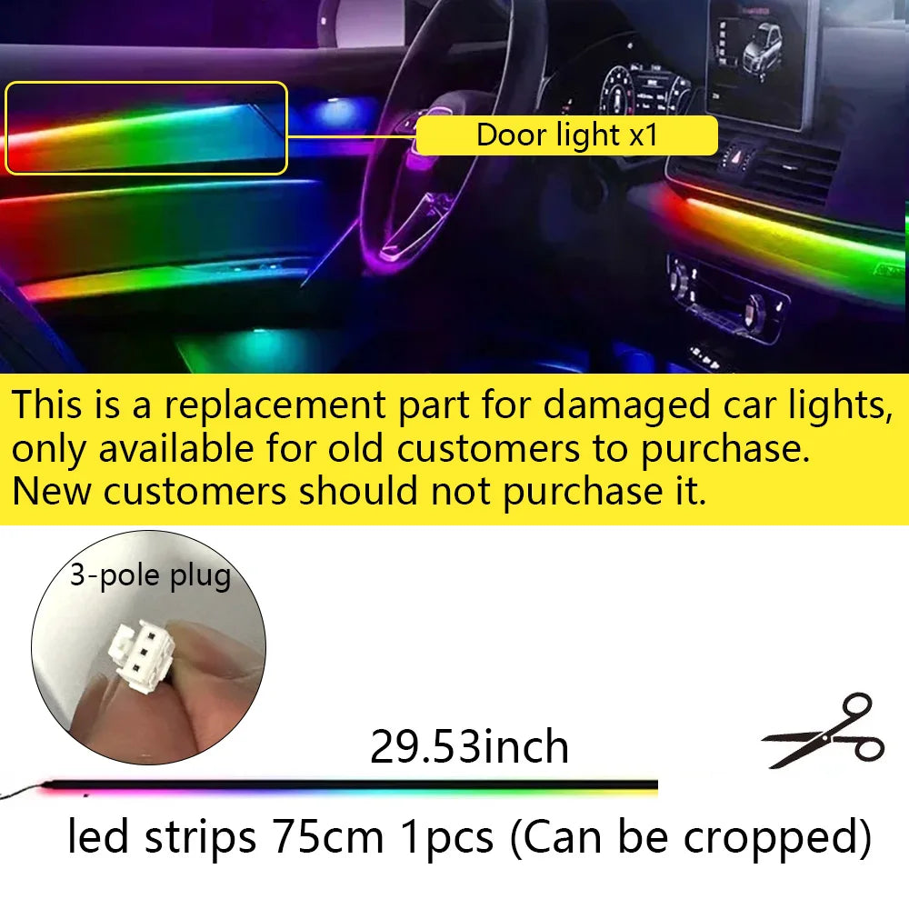 For Audi TT 8J/8S 22in1 RGB Car Interior Ambient Lights | Acrylic Hidden Strip Decoratio detail view