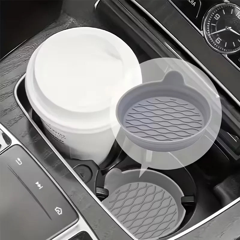 2-Piece Silicone Car Coasters – Non-Slip, Heat-Resistant, Interior Accessories, Gra additional angle