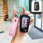 TPU Car Folding Key Case Cover Fit for Toyota Corolla Fortuner Tundra RAV4 Keyless Auto Accessories