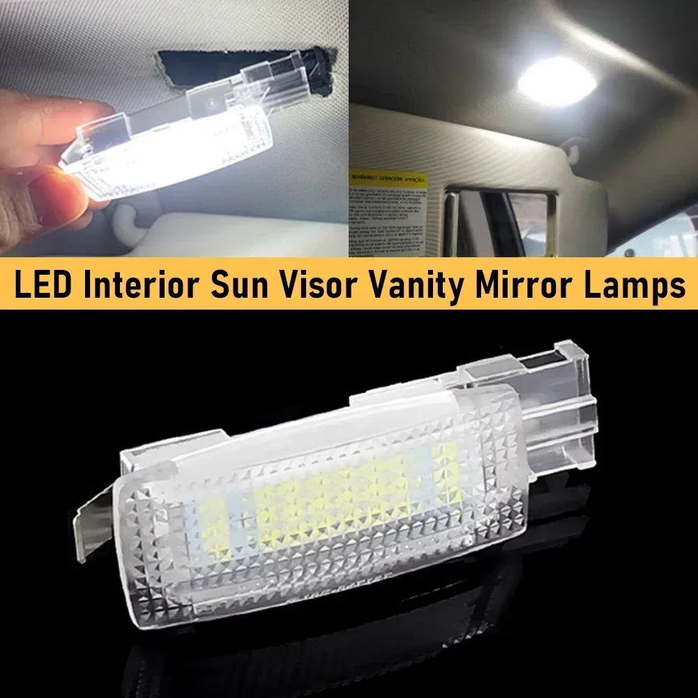 LED Interior Sun Visor Vanity Mirror Lamps Reading Light For VW Golf 4 5 6 7 Passat CC B5 B6 B7 Polo Tiguan Scirocco Jetta Toura
