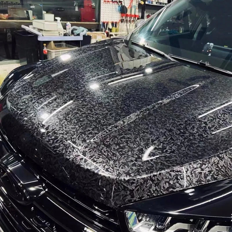 Glossy Laser Forged Carbon Fiber Vinyl Wrap Self-Adhesive Car Sticker Waterproof for lifestyle view