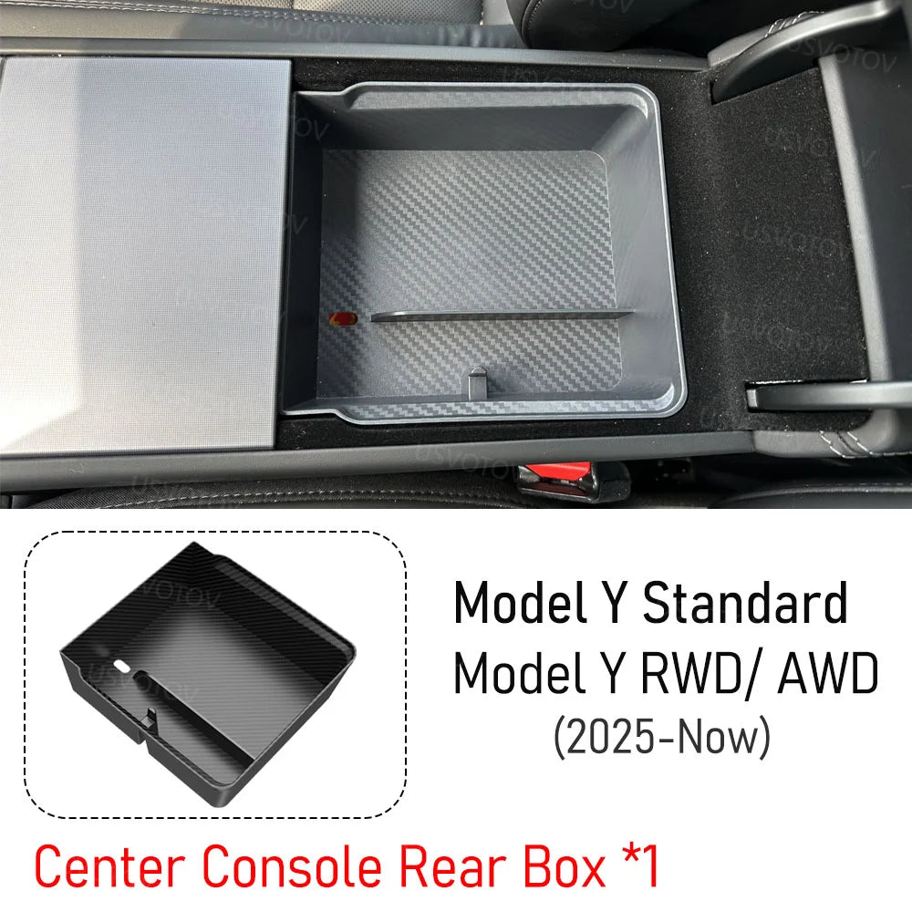 Center Console Organizer for Tesla Model Y Standard RWD 2026 Accessories Trunk Side Storage Box Cup Holder Brake Gas Pedal Cover