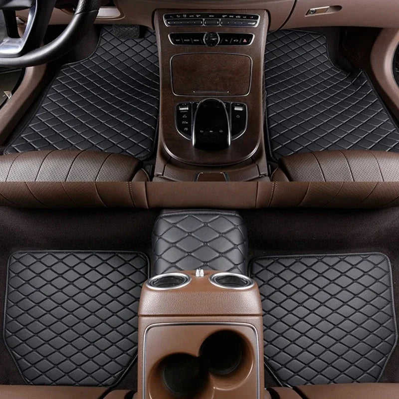 Car Floor Mats 5Pcs Universal Quality PU Leather Waterproof Auto Foot Pad Protector Auto detail view