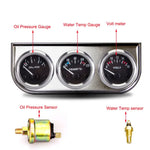 52MM 3 In 1 Oil Pressure Gauge, Volt Meter, and Water Temp Gauge Kit | Triple Meter fo close-up view