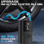 Portable Tire Inflator Pump 8000mAh | Cordless Car Air Compressor 150 PSI alternate view