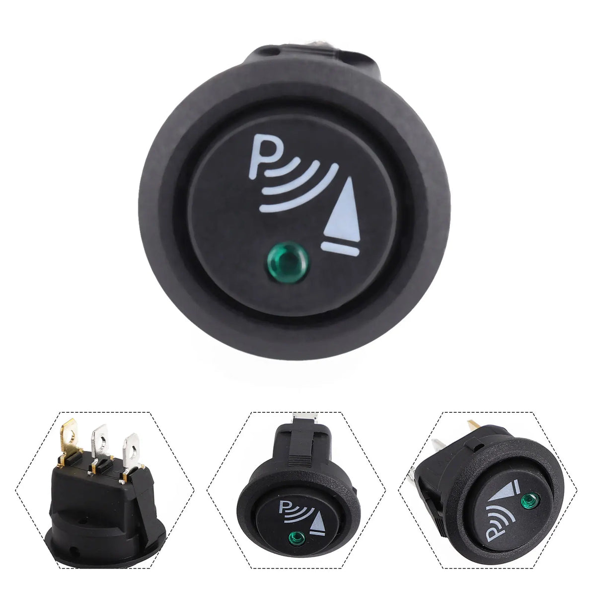 Car 3 Pin Rocker/Parking Off Switch Front Rear Walking Sensor Interior Accessory