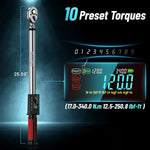 Seesii Digital Torque Wrench 340N.m Digital Electric Wrench 1/2" Drive 12.5-250.8ft-lb close-up view