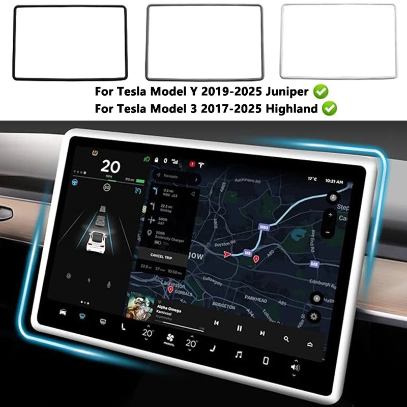 For Tesla Model Y 3 15.4 Inch Silicone Protective Frame Edge Cover | Central Control Navigation Scre
