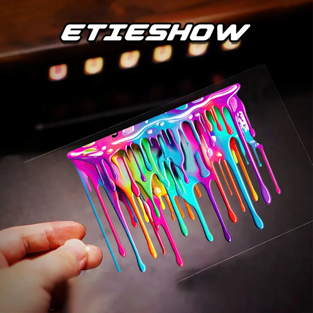 Car Interior Stickers with Dopamine Coloured Fluid Paint Vinyl Reflective | Car Decal lifestyle view