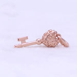 925 Sterling Silver Trinkets Rose Gold Locks And Keys Charm Of 925 Chain Bead Fit O additional angle