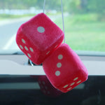 Plush Dice Car Pendant Cute Dice Jewelry Auto Rearview Mirror Hanging Ornament Car In alternate view