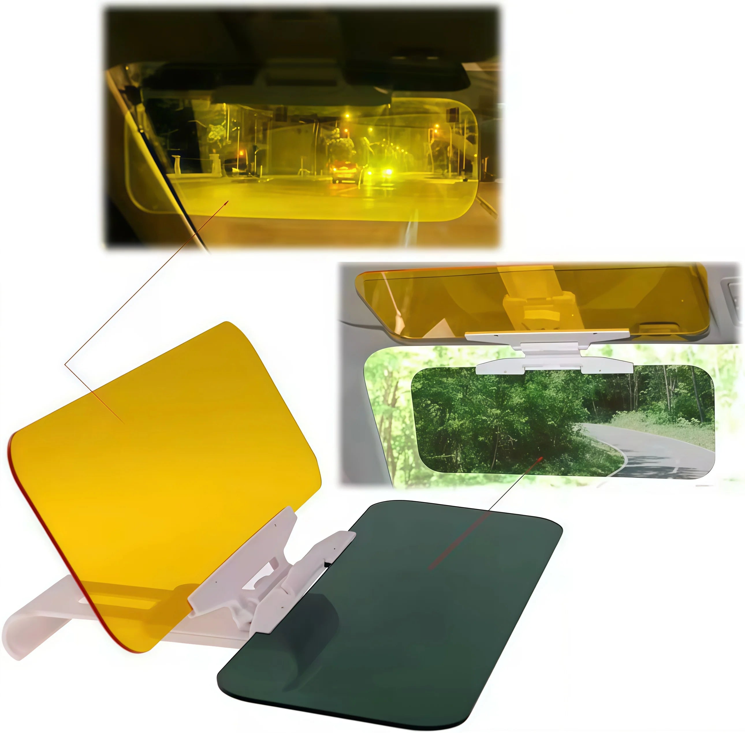 Two-In-One Car Sun Visor Polarized Sun Visor Transparent Anti-Glare Adjustable Suitable For Both Day And Night Adjustable Windsh