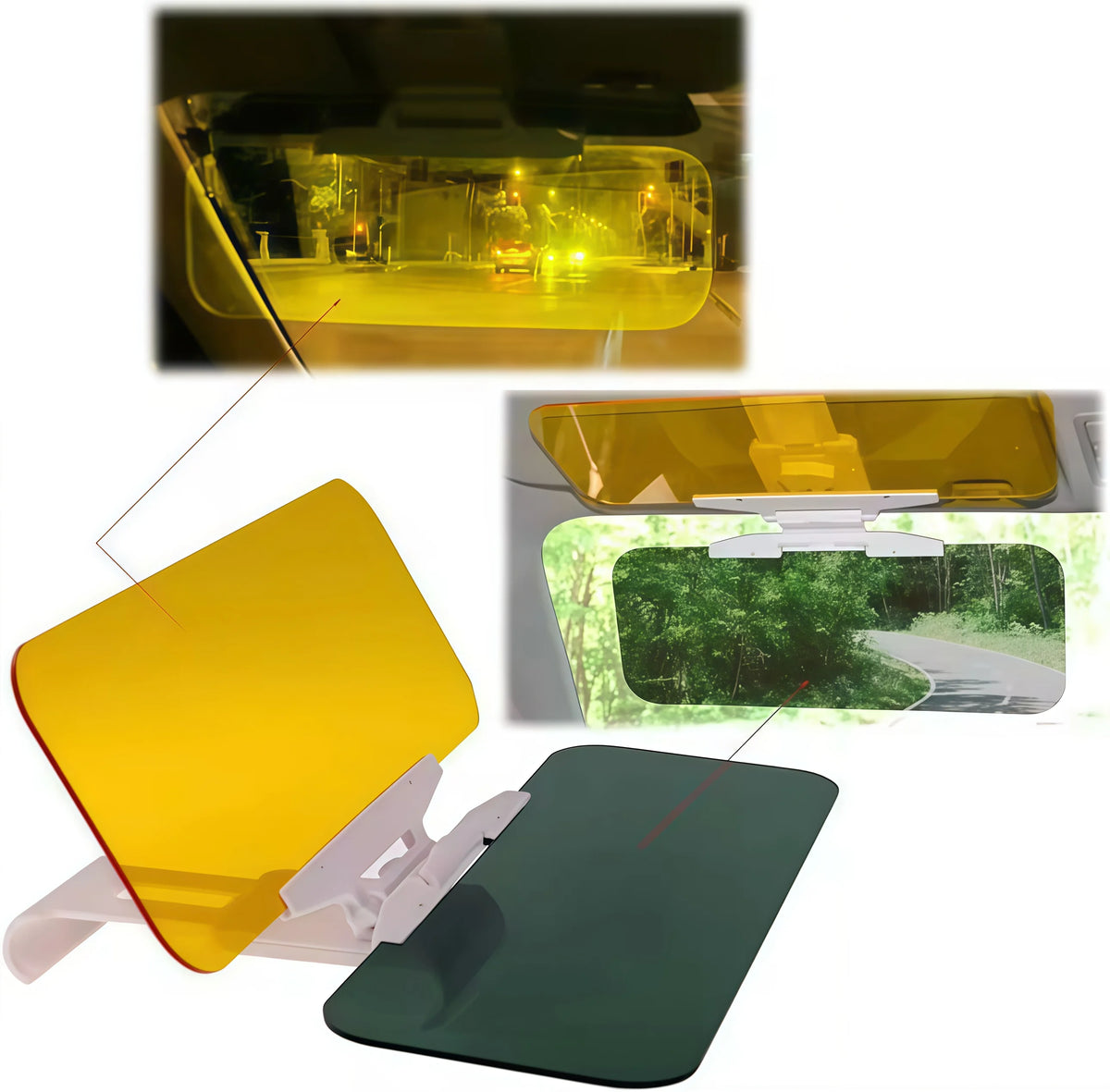 Two-In-One Car Sun Visor Polarized Sun Visor Transparent Anti-Glare Adjustable Suitable For Both Day And Night Adjustable Windsh