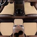 Car Floor Mats 5Pcs Universal Quality PU Leather Waterproof Auto Foot Pad Protector Au close-up view