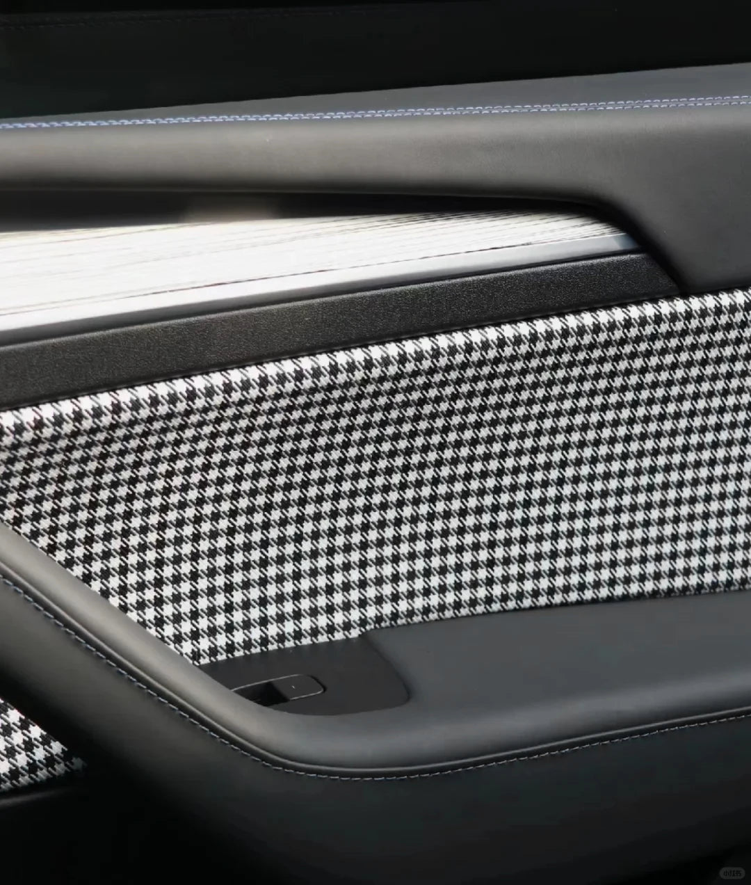 1pcs Houndstooth High Quality Cotton Linen Seats Fabric Car Seat Cover Headliner Do additional angle