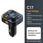 Bluetooth 5.0 FM Transmitter Handsfree Car Radio Modulator MP3 Player With 22.5W US additional angle