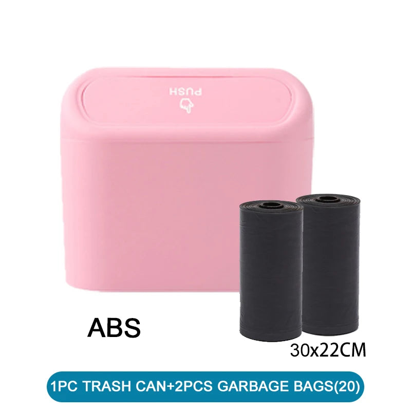 Car Trash Can With Lid, Leak-Proof Mini Car Accessories additional angle