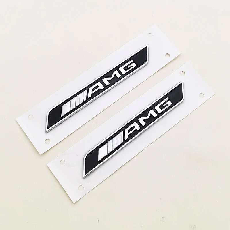 2pcs ABS Logo AMG Emblem Sticker Car Fender Side Badge for Mercedes A45 C63 W204 W205 alternate view
