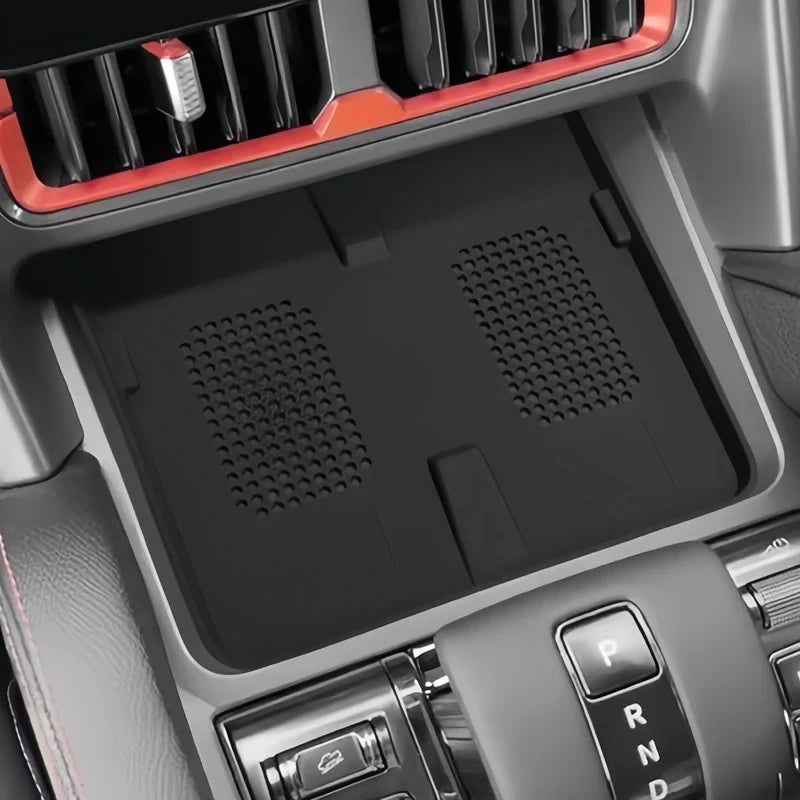 Car Storage Box for BYD Shark 6 2024~2026 2025 Rubber Mat Silicone Cup Holder Armrest close-up view