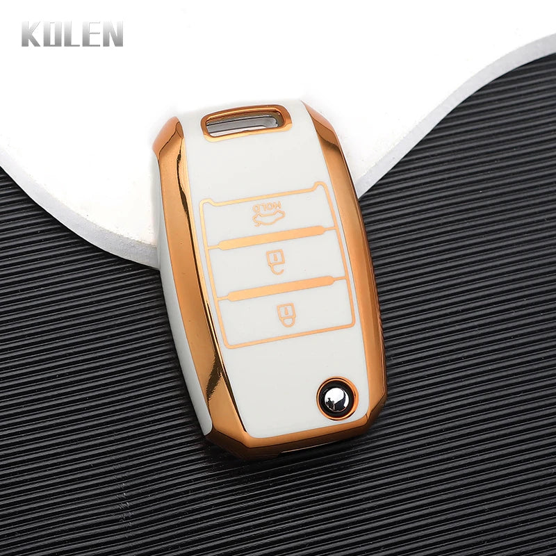 TPU Car Flip Key Case Cover Shell Fob For KIA RIO 3 K2 K3 K4 K5 Sportege Picanto Optima Soul Ceed Sorento Forte Stinger Cerato