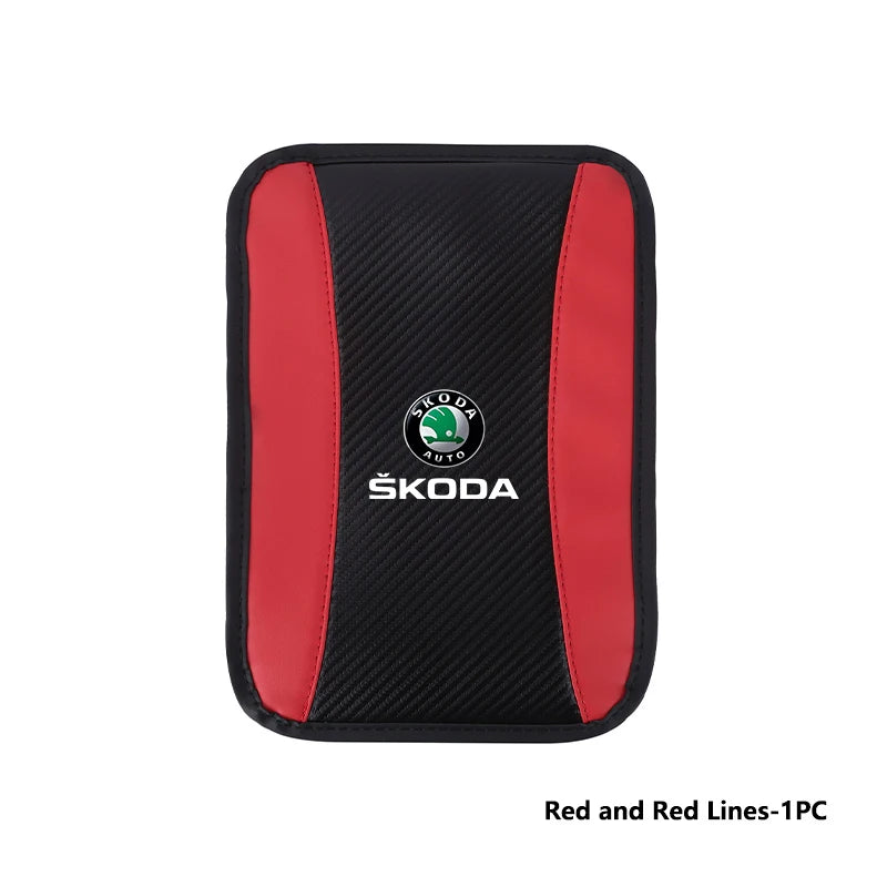 For Skoda Car Armrest Mat Center Console Arm Rest Protection Cushion Kamiq Karoq Octavia 2 3 Rapid Scala Kami Fabia VII VRS