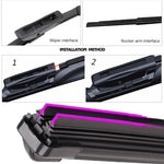 Car Windshield Wiper Blades | Universal Soft Double Layer Rubber Frameless Bracketles alternate view