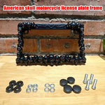 Skull Motorcycle License Plate Frame | American Style Stylish Vehicle Decoration alternate view