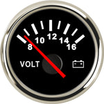 AD Universal 52mm Voltmeter | 8-16V Waterproof Gauge for Car Motorcycle Boat with Red close-up view